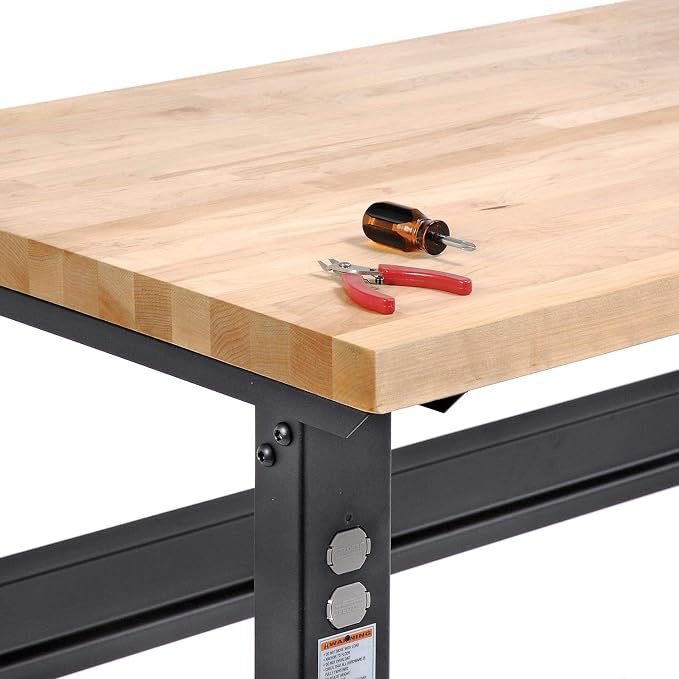 Global Industrial Adjustable Height Workbench C-Channel Leg, 1-3/4" Birch Top - Image 7