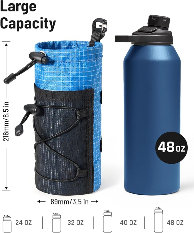 Large Water Bottle Holder Pouch Bag, Backpack Water Bottle Holder Mesh Bag - Image 2