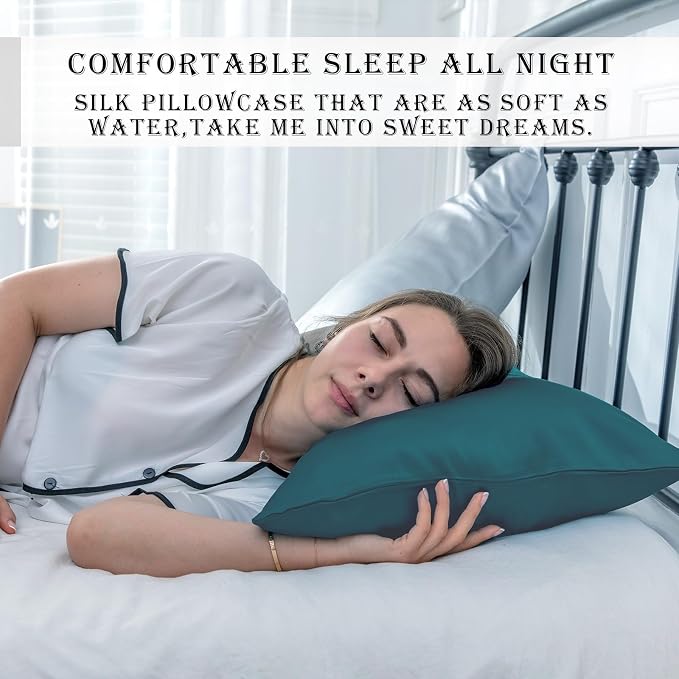 Silk Pillow Cases 2 Pack Soft Breathable and Sliky Queen Size Pillow Cases Set - Image 6