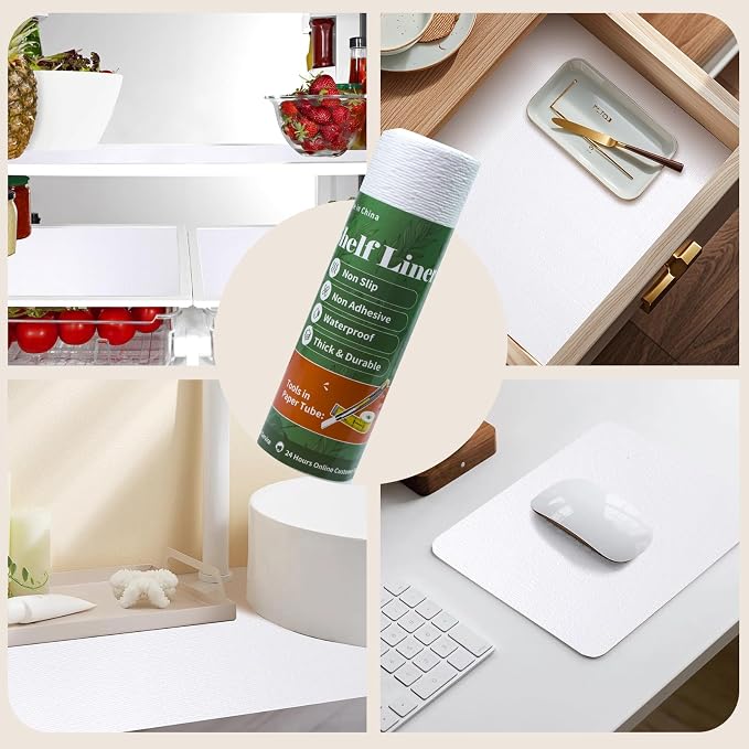 Shelf Liners for Kitchen Cabinets 12in x 39.37FT Non Adhesive Drawer Liner Pure - Image 9