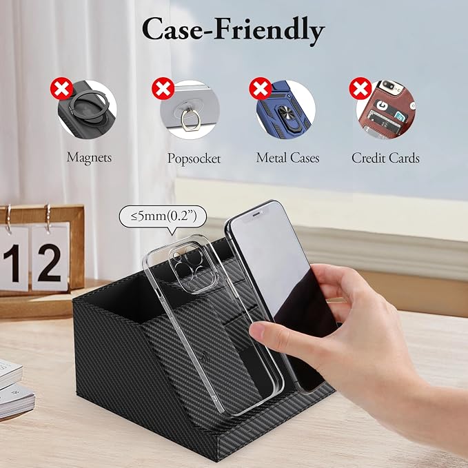 TopMade Wireless Charger Nightstand Organizer, Fast Charging Station - Image 6