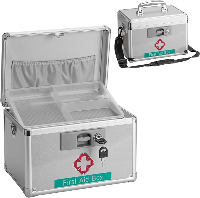 Medicine Storage Box with Key for Safe Medication by GODLONSEN