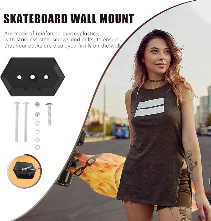 Hikeen Skateboard Wall Mount Skateboard Hanger - Image 3