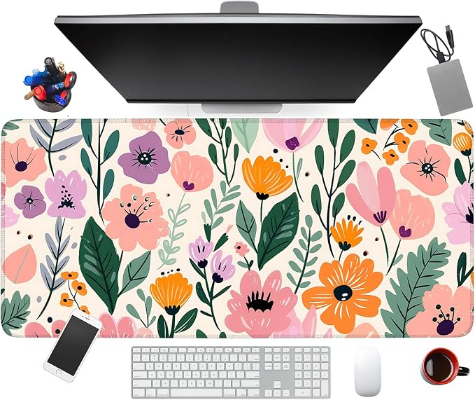 Large Mouse Pad, Floral Garden Desk Mat, Extended Gaming Mouse Pad - Image 8
