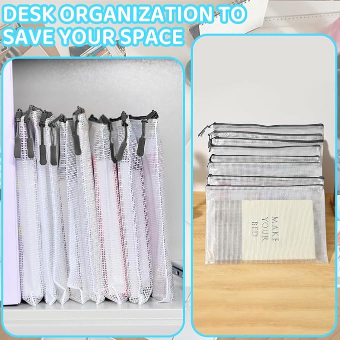 24pcs Mesh Zipper Pouch Bags, Large A3 17x12 Inches Reusable Bags Puzzle - Image 4