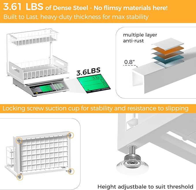 2 Pack Under Sink Organizer Storage 2-Tier Premium Metal Pull-Out Racks - Image 5