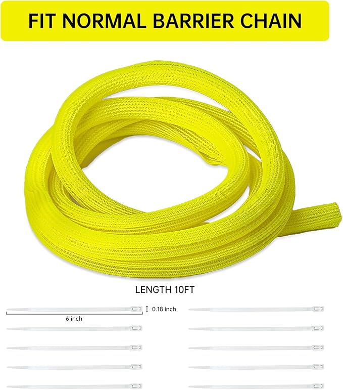 10 Ft High Visibility Chain Cover Kit High Visibility Yellow Cover Safety - Image 2