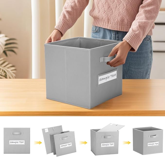 artsdi 11x11 storage cube bins Foldable Fabric storage cubes - Image 4
