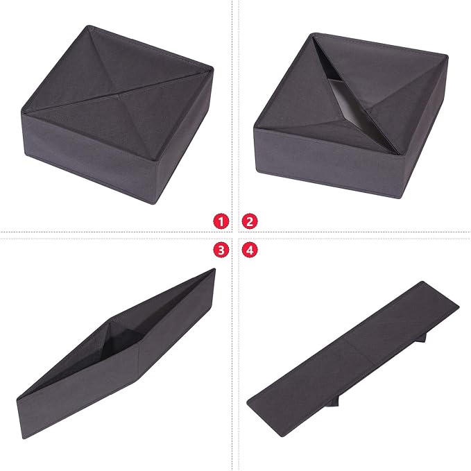 DIOMMELL 6 Pack Foldable Cloth Storage Box Closet Dresser Drawer Organizer - Image 3