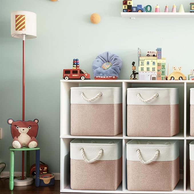 13 Inch Cube Storage Bins, Foldable Storage Basket - Image 2