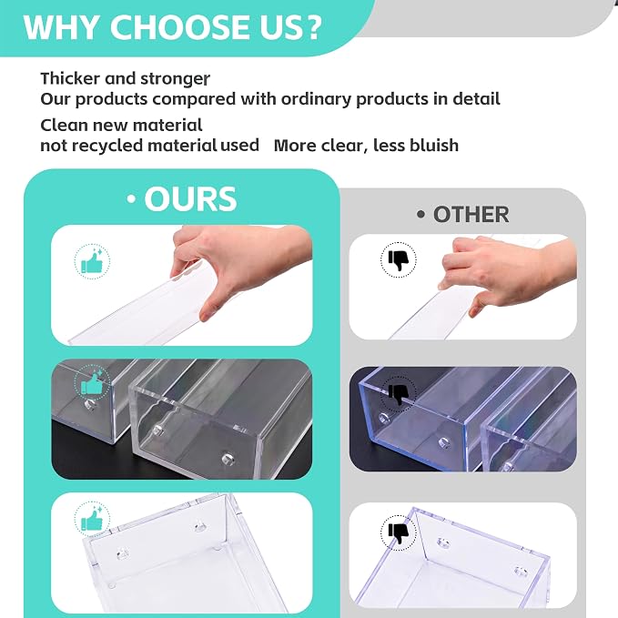 Kingtaily Widen 4 Tiers Stand Shelf Holder Clear Acrylic Rack - Image 5