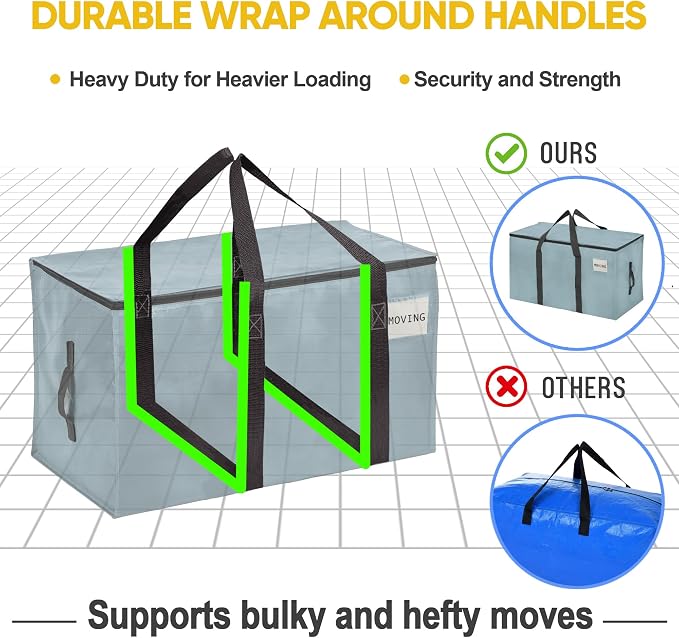 VENO 16 Pack Moving Bags, Upgraded Heavy Duty, Moving Boxes Alternative - Image 4