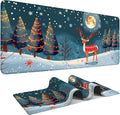 Large Mouse Pad 35.5 x 15.8 Inch, Christmas Reindeer Desk Mat, Gaming Mouse Pad by THISFIND
