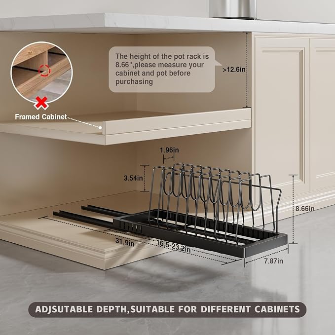 Pots and Pans Organizer Under Cabinet - Image 6