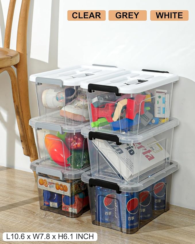 6 Pack Plastic Storage Bins - Image 7