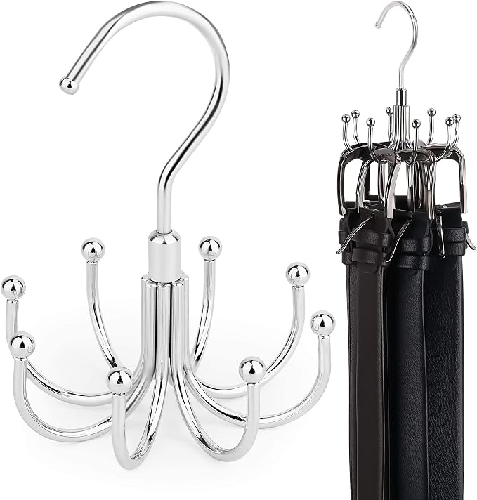 ZEDODIER Belt Hanger, 4 Pack Rotatable Belt Rack Closet Accessories Organizer by ZEDODIER