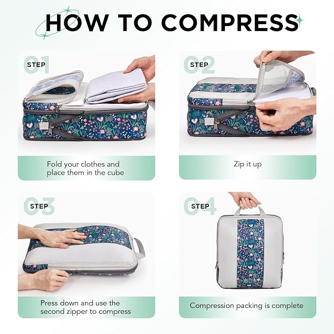 8 Set Compression Packing Cubes - Image 3