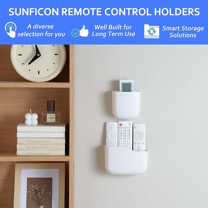 SUNFICON Remote Holder Wall Mount TV FAN Remote Control Holder Bedside Caddy - Image 6