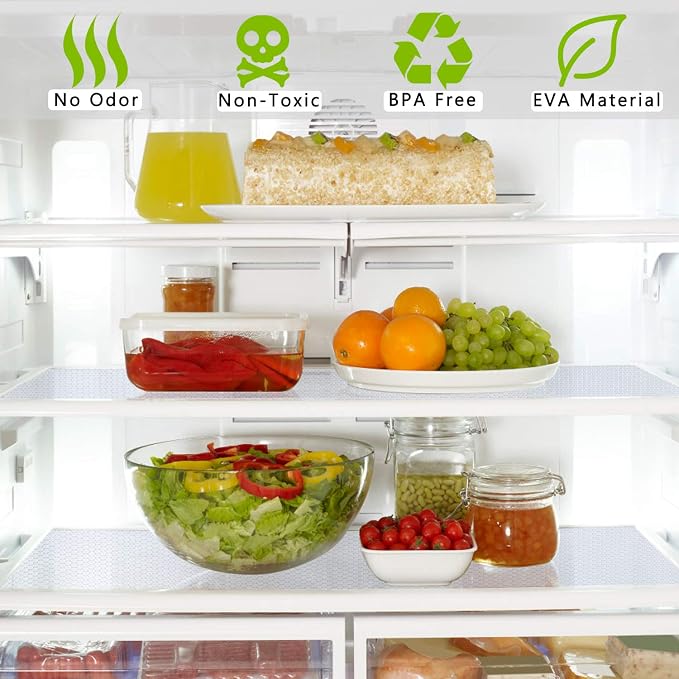 HooTown Refrigerator, Fridge Shelf Liners and Drawer Mats 11.8 Inch Wide x 13 - Image 2
