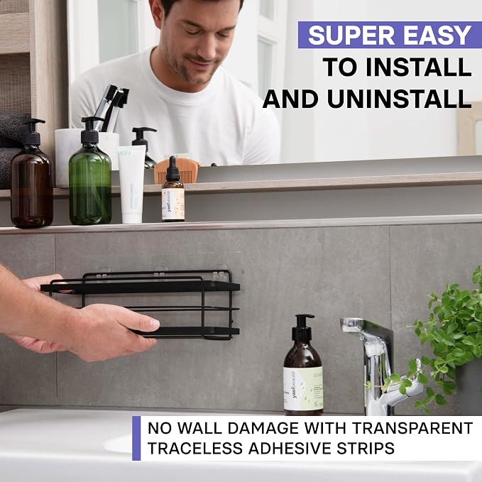 KINCMAX Premium Shower Caddy, No Drill Bathroom Shelves, Rustproof Stainless - Image 3
