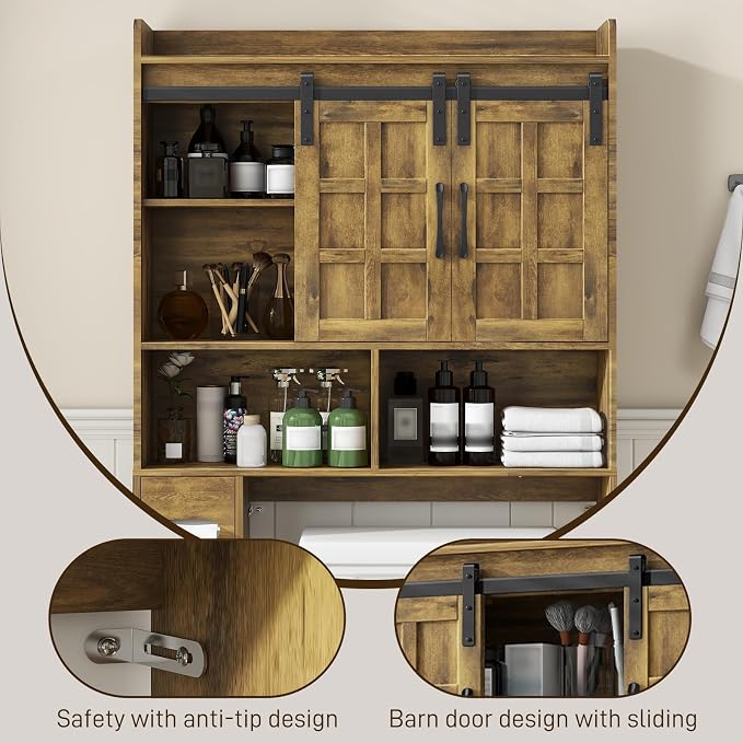 Over The Toilet Storage Cabinet, Farmhouse Storage Cabinet Over Toilet - Image 5
