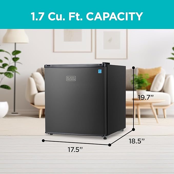 BLACK+DECKER 1.7 Cu. Ft. Compact Refrigerator, ENERGY STAR Certified, Single - Image 2