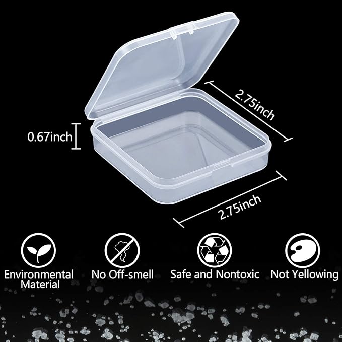 SATINIOR 24 Packs Small Clear Plastic Beads Storage Containers Box - Image 2