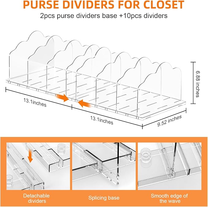 2 Pack Acrylic Handbag Organizer - Image 2