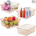 4 Pack Wire Baskets for Pantry Metal Wire Freezer Organizer Bins by LOSYHU