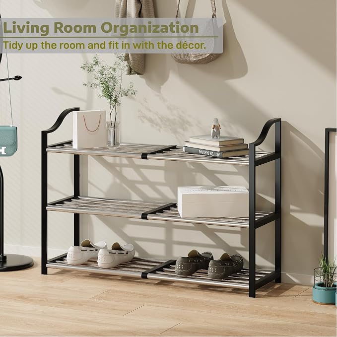 3-Tier Shoe Rack Expandable Shoe Rack - Image 6