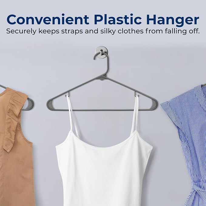 SereneLife 150 Pack Plastic Hangers, Lightweight, Space Saving Clothes - Image 6