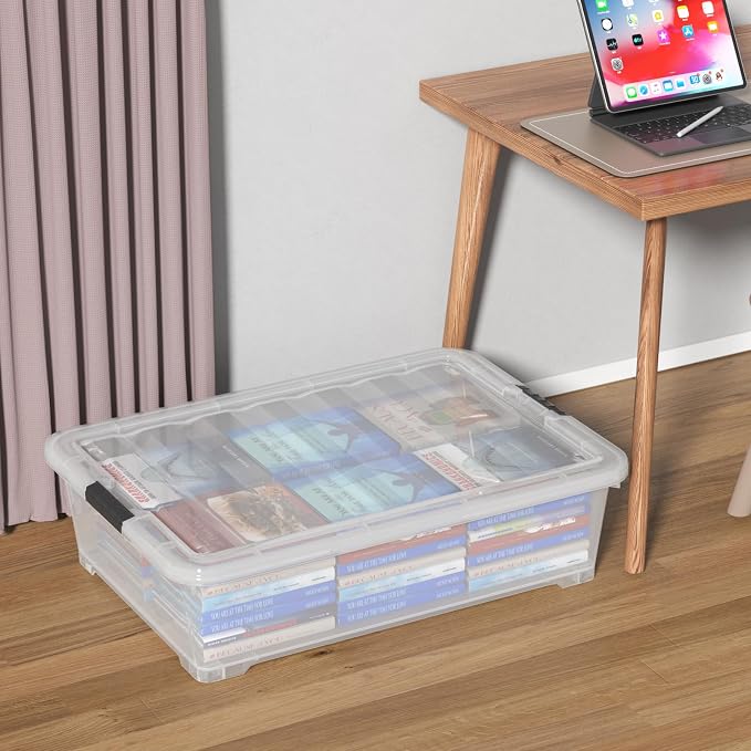 3-Pack 50 L Plastic Under Bed Storage - Image 4