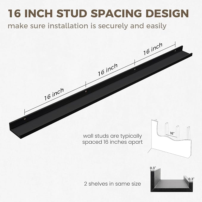 Axeman Black Floating Shelves - Image 3