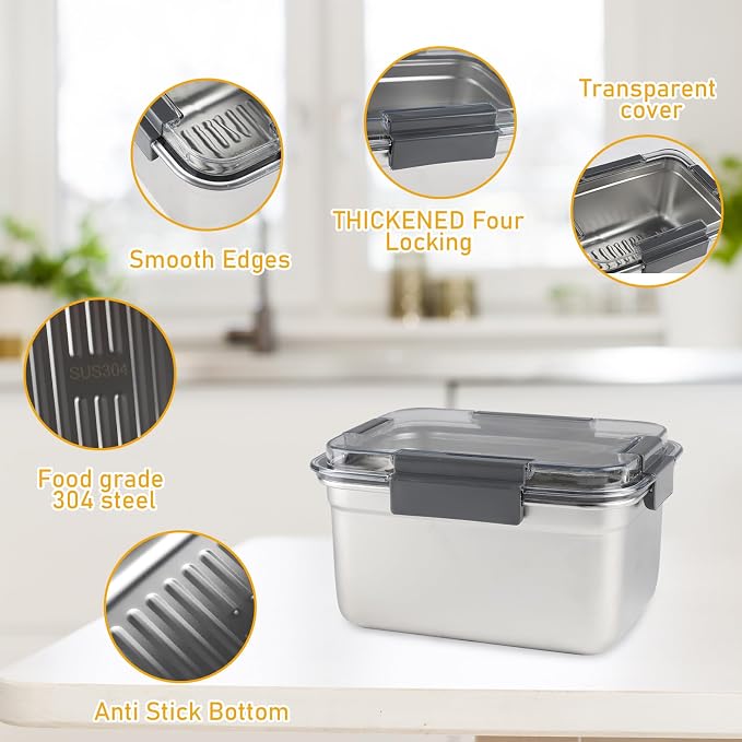 Cheese Container for Refrigerator, Cheese Stainless Steel Container - Image 2