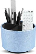 lizimandu Round Leather Art Supply Organizer, Remote Control Holder, 360 Degree by LIZIMANDU