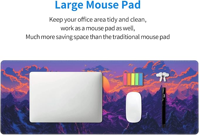 Purple Mountains Sunset Large Mouse Pad, Gaming Desk Mat, XL Keyboard Desk Pad - Image 7