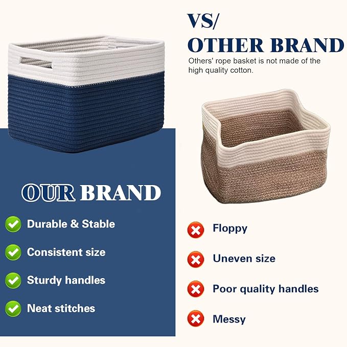 Storage Baskets for Organizing, 4 Pack Storage Baskets for Shelves, Woven - Image 4
