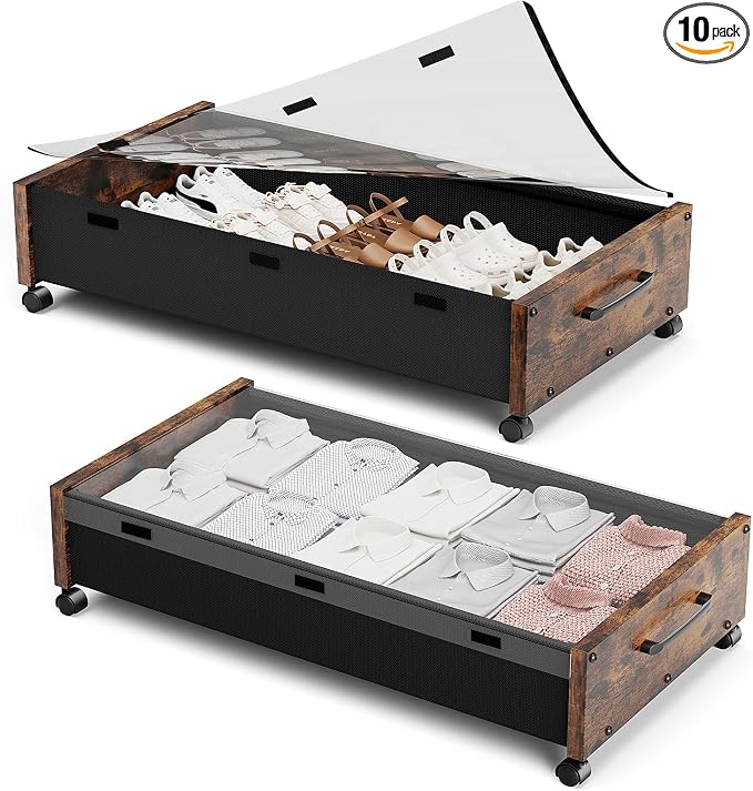 KITHELP Wooden Under Bed Storage by KITHELP