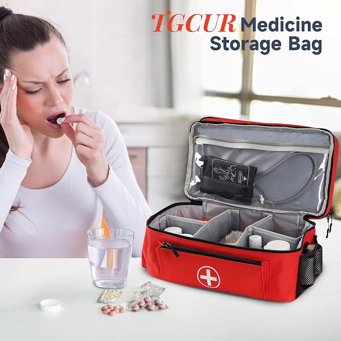 Medicine Organizer and Storage Bag Empty, Family First Aid Box, Pill Bottle - Image 4