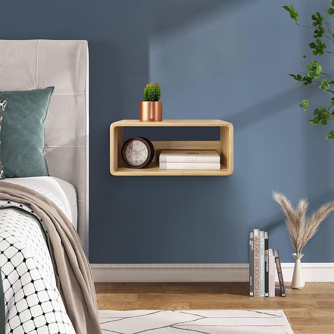 Floating Bedside Table, Wall Mounted Nightstand，Wood Bedside Shelf, Floating - Image 4