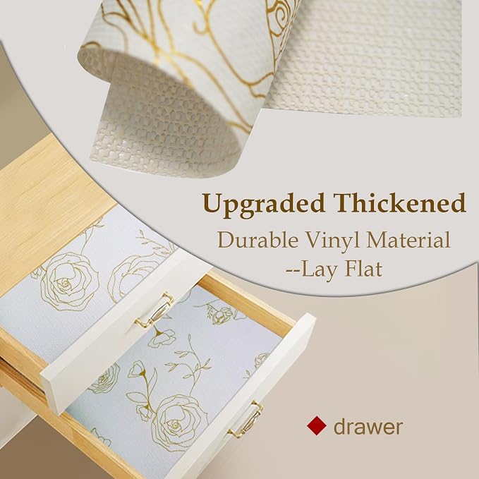 Moriah Shelf Liner for Kitchen Cabinet Non-Adhesive, Thickened Drawer Liner No - Image 4