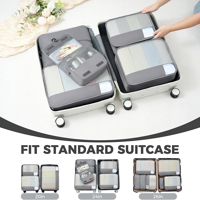 BAGAIL 9 Set Packing Cubes Luggage Packing Organizers - Image 7