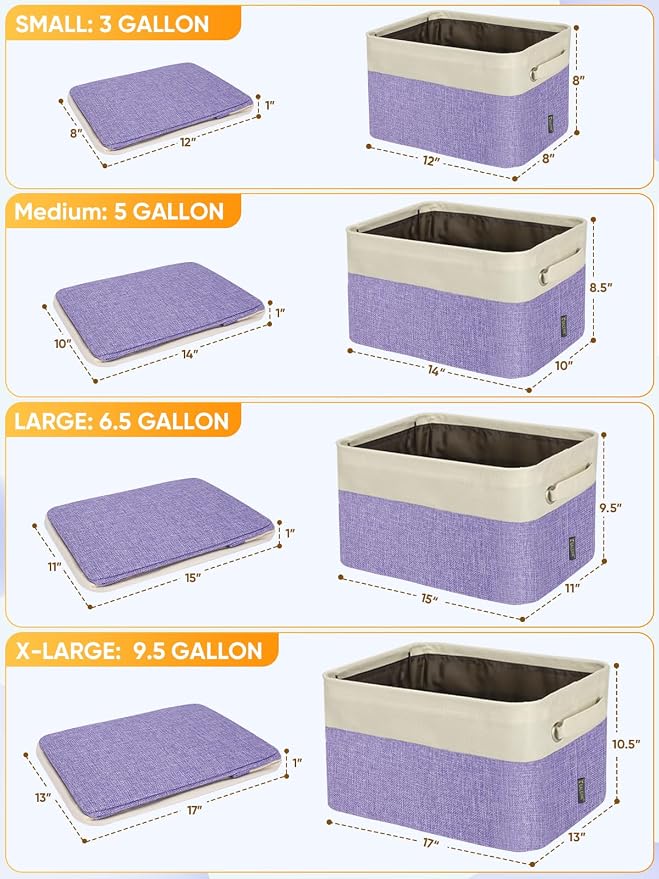 BALEINE 3 Pack Fabric Storage Bins - Image 2