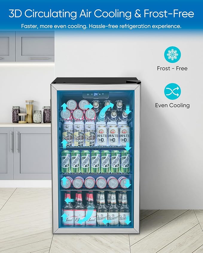 3.2 Cu.Ft Mini Fridge with Glass Door - Image 4