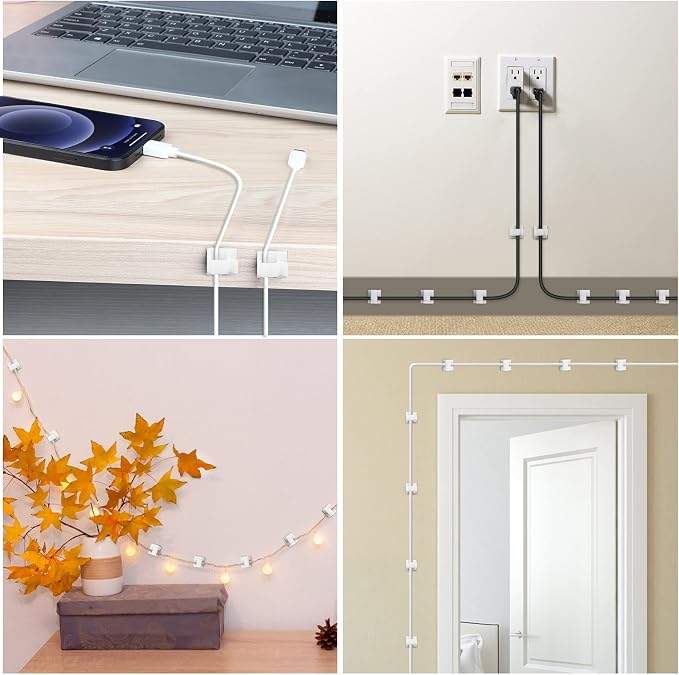 Adhesive Cable Clips Clear, Upgraded Christmas Outdoor Light Clips, Wire Holder - Image 6