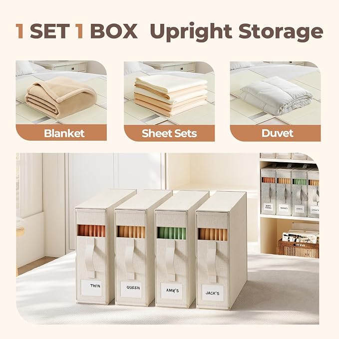 6Pack Linen Sheet Organizers and Storage - Image 6