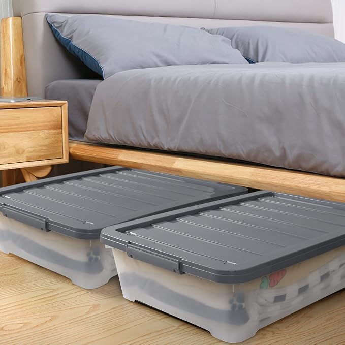 3-pack 40 Quarts Large Plastic Under Bed Boxes - Image 4