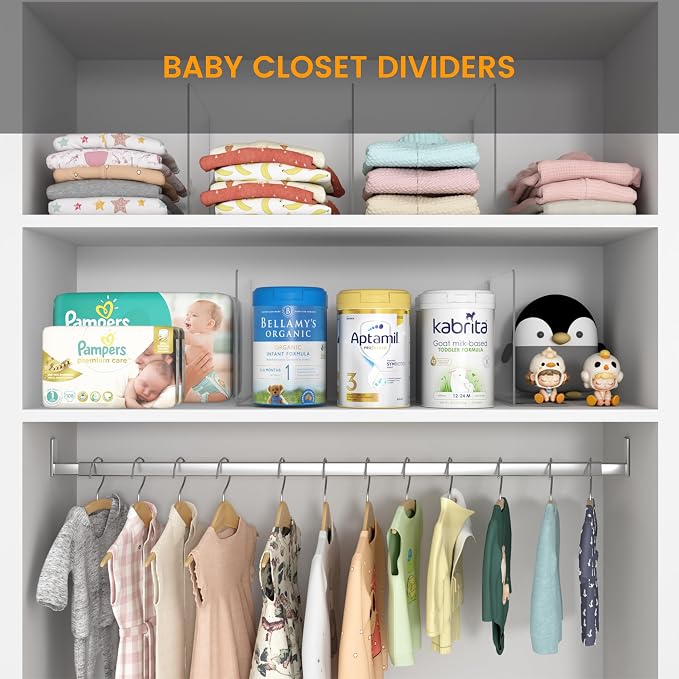OKPOW Acrylic Shelf Dividers for Closet Organization: 8 Pack Durable Clear - Image 9