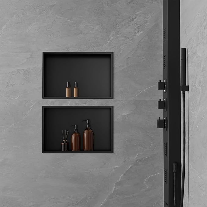 Achelous Stainless Steel Insert Shower Niche 18" X 12" NO Tile Needed, Bathroom - Image 2