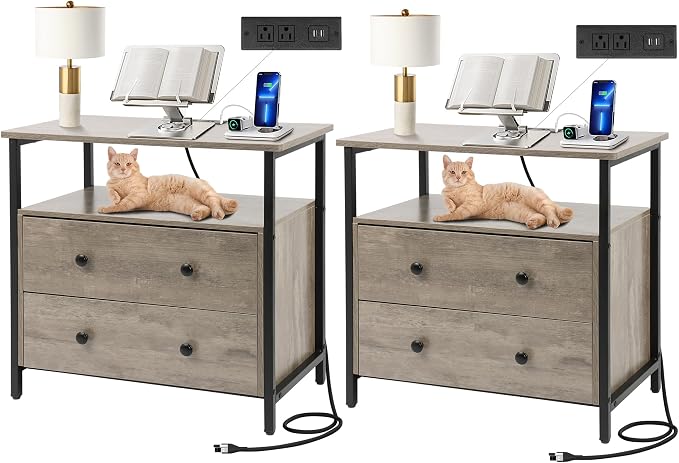27 inch Wide Night Stand Set 2 by Edbuosy